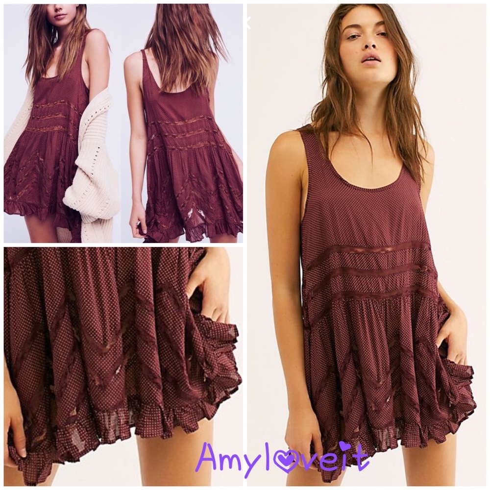 Free People Voile Lace Trapeze Slip Dress #29